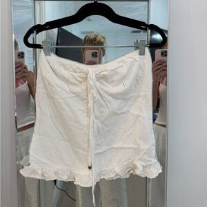 White strapless vintage adjustable top SZ large (would fit smaller too)